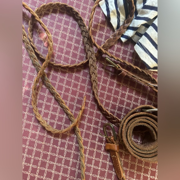 LIKE NEW Smooth Dark Brown Braided Leather Belt - Picture 9 of 9